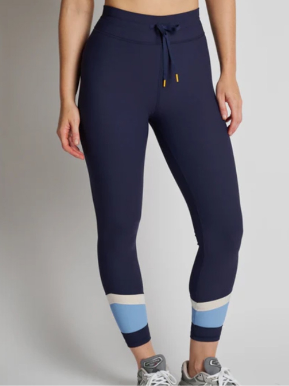 The Upside | Silverstone  size L
Women's Navy Colorblock Swim Leggings